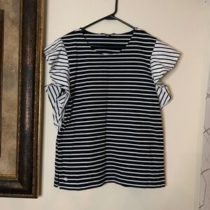 Women’s Lauren Ralph Lauren Black and White Top, Size XXL